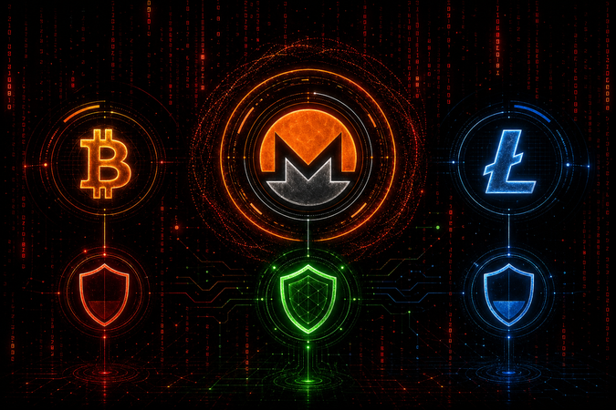 Privacy coins comparison 2025 XMR BTC LTC darknet markets